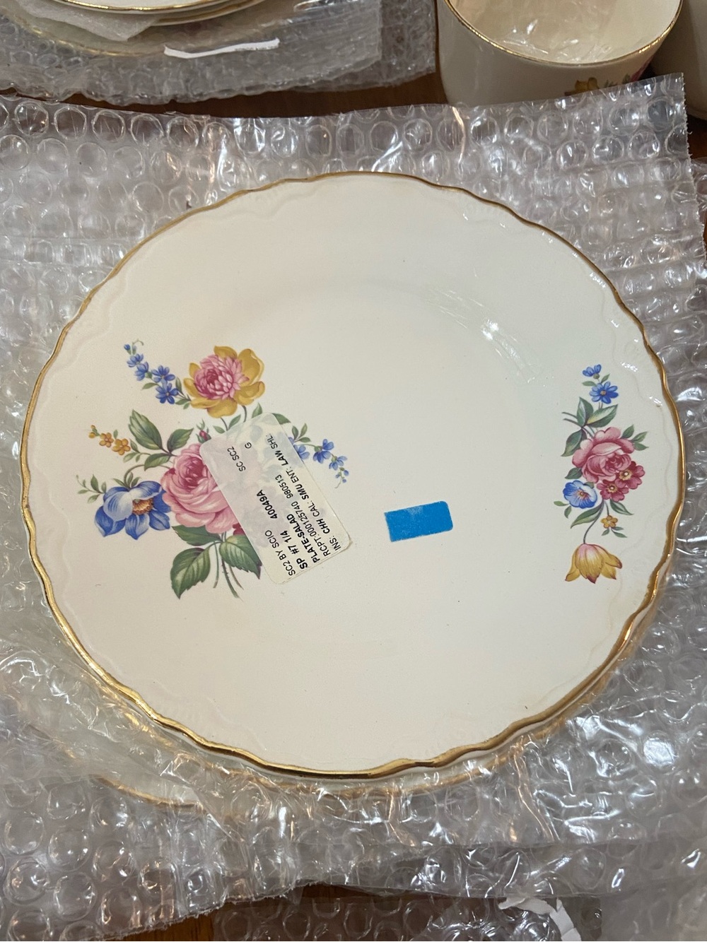 Scio Hazel 7.25” Salad plate  with Pink Rose Pattern